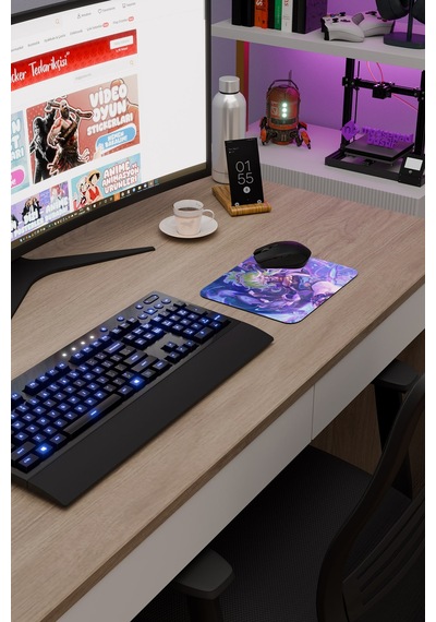 Kuki Shinobu Genshin Impact Anime Oyuncu V1 - 22x18 Gaming Mouse Pad Fare Altlığı