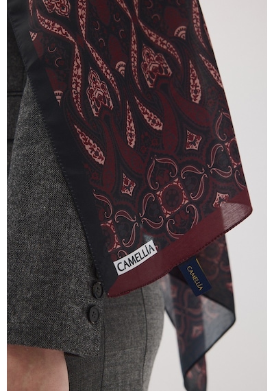 Mirsoy Scarf Rüya Pamuk Etnik Desen Şal Koyu Bordo