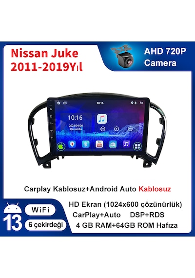 Nissan Juke 2011-2019yıl 4gb Ram 64gb Rom Carplay Multimedya Navi