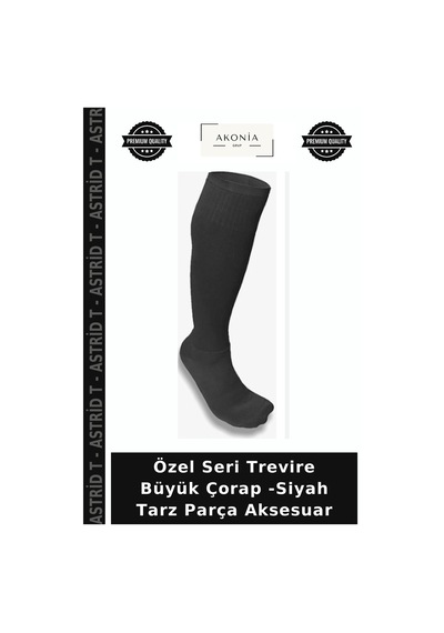 Astrid T Özel Seri Trevire Büyük Çorap -siyah Tarz Parça Aksesuar