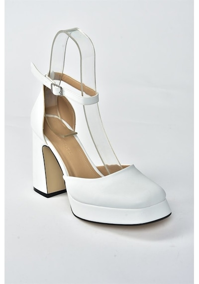 Fox Shoes Beyaz Kalın Platform Topuklu Kadın Ayakkabı M404100809
