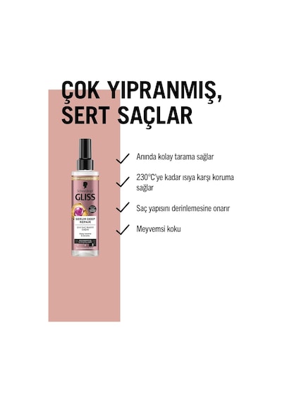 Schwarzkopf Gliss Serum Deep Repair Sıvı Saç Kremi 200 Ml 3838824421599-196