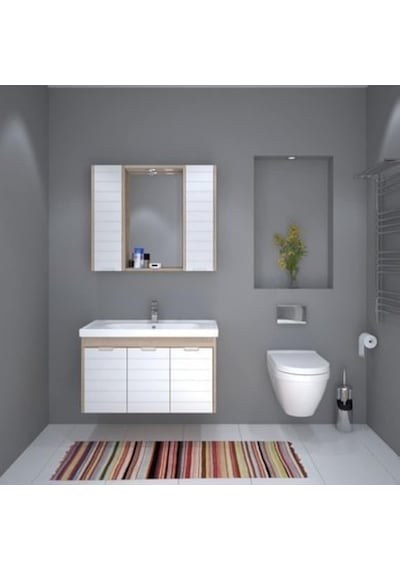 Denko Mostar 90 Cm Beyaz Mdf Lake Banyo Dolabı Takımı Beyaz Denko Mostar 90 Cm Beyaz Mdf Lake Banyo Dolabı Takımı Beyaz