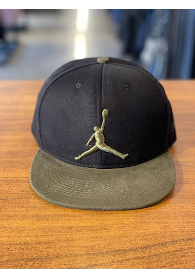 Air Jordan Siyah Haki Hiphop Snapback Rapper Basket Cap Şapka Siyah - Haki