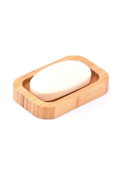 Bambu Katı Sabunluk Mutfak Banyo Ahşap Sabun Kutusu Oval Delikli