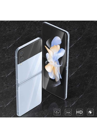 Samsung Uyumlu Galaxy Z Flip 4 3D Side Glass Ekran Koruyucu Renksiz
