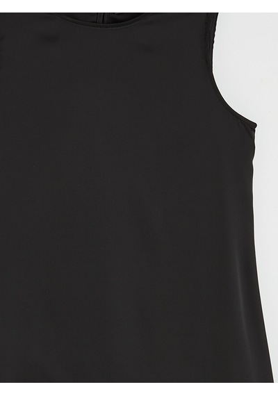 Lcw Modest Siyah Bisiklet Yaka Dantel Detaylı Bluz