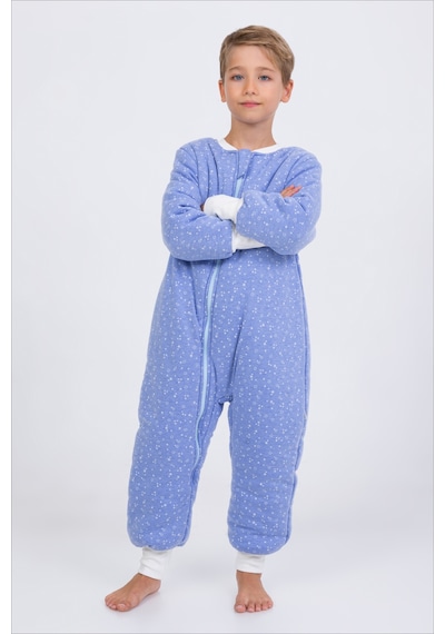 Cantoy Erkek Çocuk Uyku Tulumu 6-9 Yaş Kalın Elyaf Dolgulu Premium Kalite 2.5 Tog-gök Mavisi Mavi