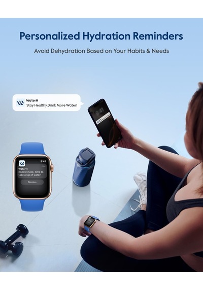 Boost Yalıtımlı Paslanmaz Çelik Akıllı Su Şişesi, 32 Oz Bluetooth Akıllı İzleyici Ve İçki Hatırlatma Mavi