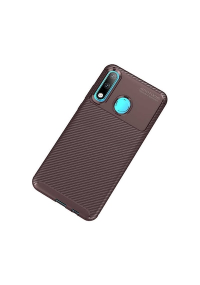 Kilifone - Huawei P30 Lite Uyumlu Kılıf Parmak İzi Tutmayan Karbon Negro Silikon Kapak - Kahverengi - T7380