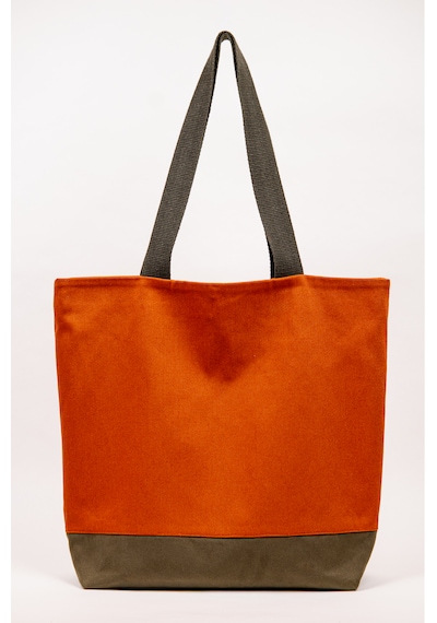 Fabric Craft Bag Plaj Çantası Turuncu Haki Gabardin Kumaş Omuz Çantası 47 43 Cm Haki - Turuncu