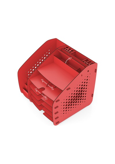 Fx-xl Modest - 6 Renk - A4 Evrak Rafı Masaüstü Organizer Kırmızı - 825756903 Kırmızı