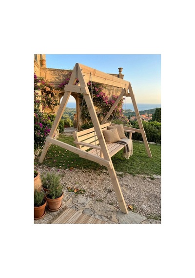 Natural Ağaç Ladin Salıncak Geniş Ölçülü Kalın Taşıyıcı Ayak 4.6 Cm X 10 Cm Ahşap