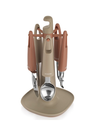 Schafer Easy Standlı Gadget Seti 6 Parça-pembe/vizon Inox