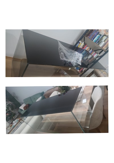 Akvaryum Arkası Siyah Piano Black Fon 150 x 50 CM Hava Kanallı Ragle + Maket Bıçağı