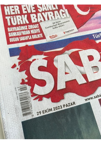 29 Ekim 2023 Sabah Gazetesi - Cumhuriyetin İlanı 100. Yıl Gazetesi  Teşhir Ürün