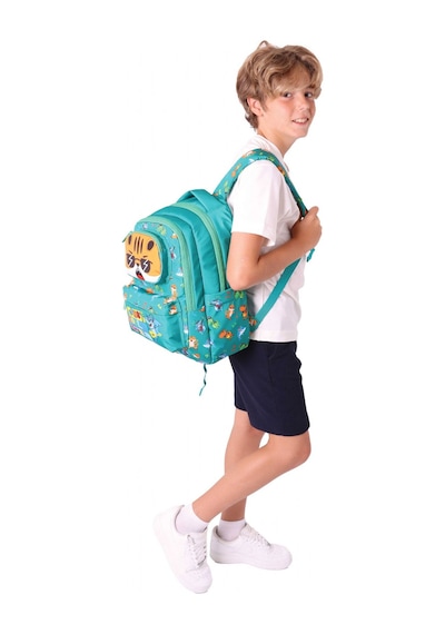Kaukko Toys Erkek Çocuk 3d Aslan Şekilli İlkokul Ve Günlük Sırt Çantası - Yeşil - L5254 Yeşil