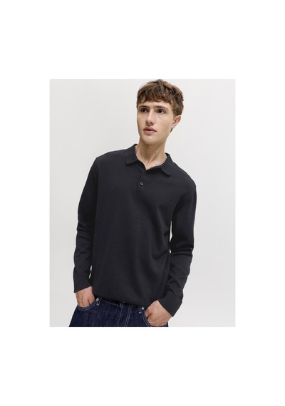 Jack & Jones Jjebasıc Knıt Ls Polo Sn Siyah