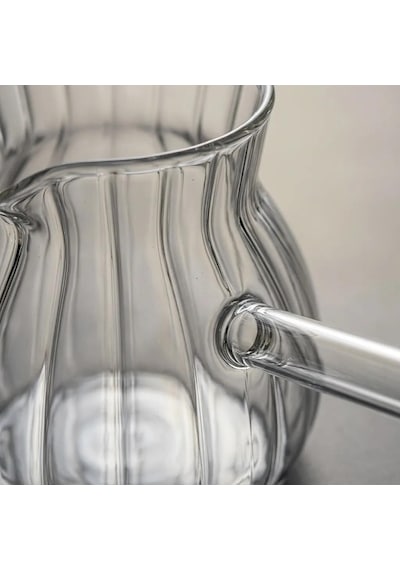 Reoona Borasilikat Cam Lüx Cezve 400ml Oluklu Ateşe Dayanıklı