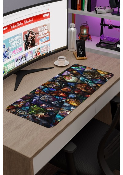 Dota 2 Kaymaz Dikişli Kauçuk Oyuncu Mousepad V2 - 70x30 Xl Gaming Mouse Pad Fare Altlığı