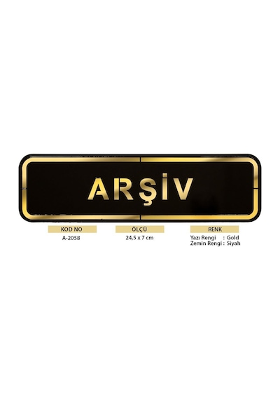 Abs Lüx Çift Katlı Yönlendirme Levhası Siyah-Altın Arşiv