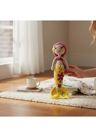 Çocuklar İçin Amigurumi Deniz Kızı Çok Renkli