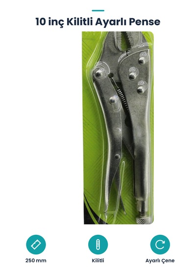 10 İnç Ayarlı Kilitli Pense - 250 Mm Standart