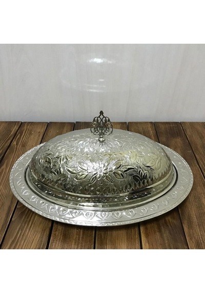 35 Cm İşlemeli Bakır Kayık Sahan Gümüş