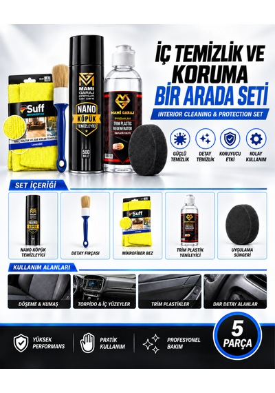 İç Temizlik Ve Koruma Bir Arada Seti 5 Adet