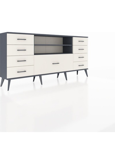 Arges Konsol 2 Raflı 9 Çekmeceli 176x30x83 Antrasit-antrasit/aytaşı Antrasit/aytaşı Arges Konsol 2 Raflı 9 Çekmeceli 176x30x83 Antrasit-antrasit/aytaşı Antrasit/aytaşı