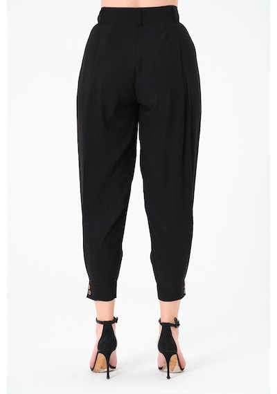 Sortie Collection Paça Düğmeli Pantolon Siyah