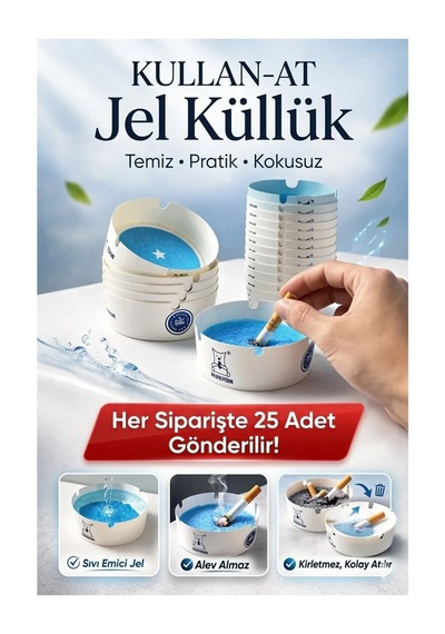 25 Adet Tek Kullanımlık Kül Tablası Kokusuz Taşınabilir