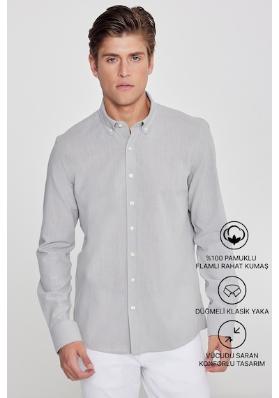 Ac&Co / Altınyıldız Classics Erkek Gömlek (476750155) Gri