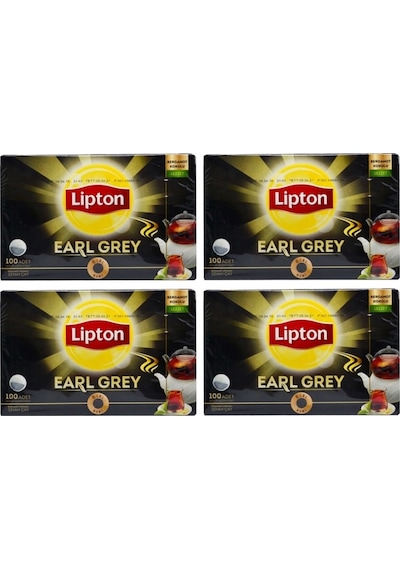 Lipton Earl Grey Bergamot Aromalı Siyah Süzen Demlik Poşet Çay 4'lü 100 x 3.2 G