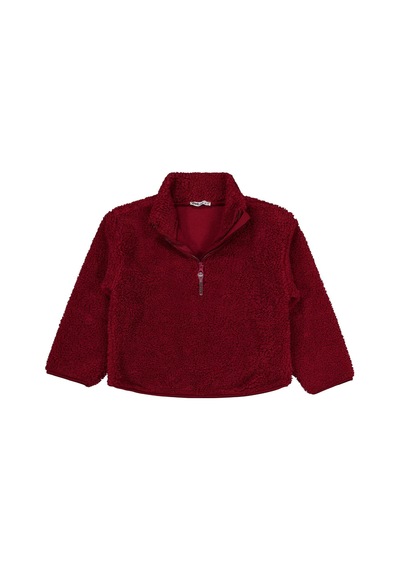Civil Boys Biyeli Yarım Fermuarlı 10-13 Yaş Sweatshirt - Bordo