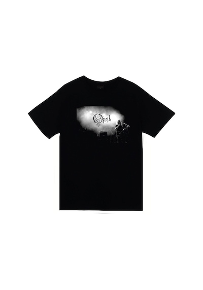 Stoned&Fame Unisex Siyah Bisiklet Yaka Opeth Baskılı T-shirt SIYAH