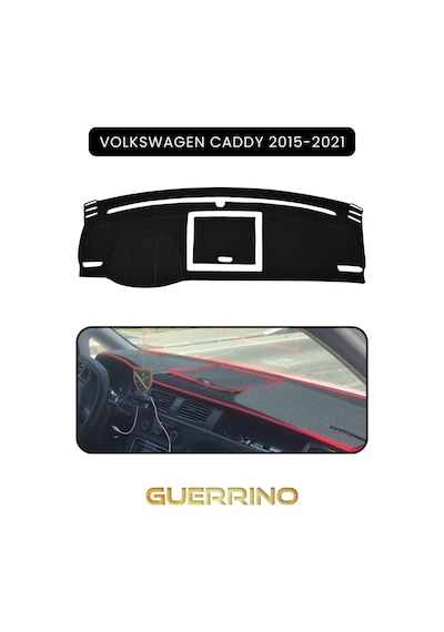Volkswagen Caddy 2015-2021 Torpido Koruma Halısı Siyah Kenar