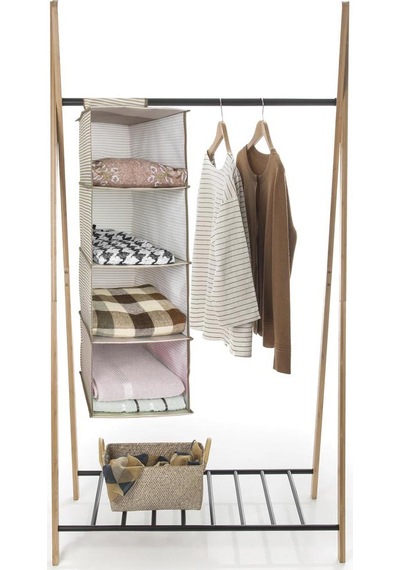 Tower Dolap İçi Asılabilir 4 Bölmeli Düzenleyici Katlanır Organizer 24 Cm X 29 Cm X 64 Cm Kumaş Gr Diğer