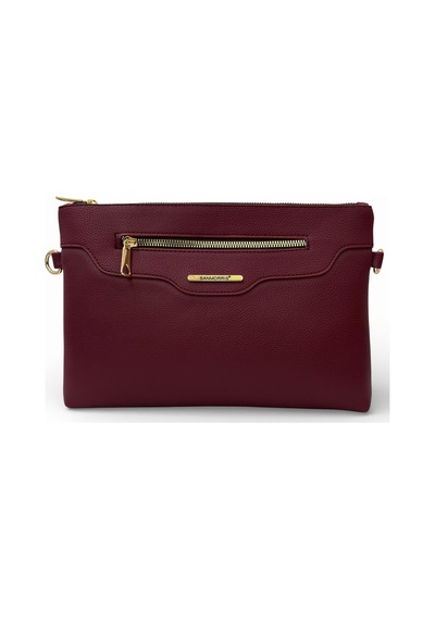 Sanmorris Kadın Suni Deri Ayarlanabilir Çapraz Ve El Askılı Portföy, Clutch Çanta S-1360 Bordo