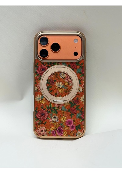 Apple iPhone Uyumlu 17 Pro Max Tuval Kılıf - Egzotik Lotus Desenli Sanatsal Koruyucu 01