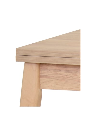 Vilinze Avanos Ahşap Katlanır Kanatlı Mdf Mutfak Masası - 70x70+70 70x140 Cm Naturel