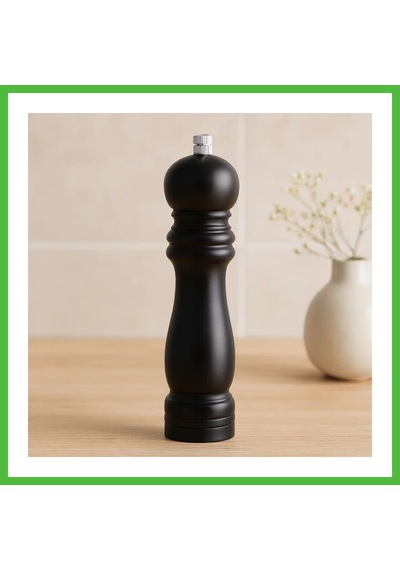 Vaveni Siyah Ahşap Tuz Ve Baharat Öğütücü - Büyük Ø4.5 Cm X 19.5 Cm Arz