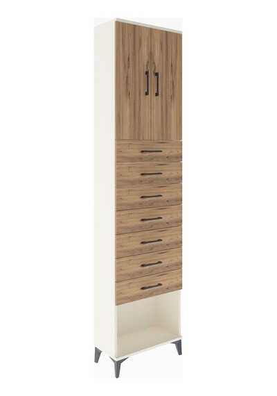 Arges Dolap 2 Raflı 7 Çekmeceli 2 Kapaklı 60x30x243 Aytaşı-çam Aytaşı