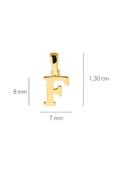 Goldkupe 14 Ayar Altın F Harfi Kolye Ucu 0,37 Gr-3474