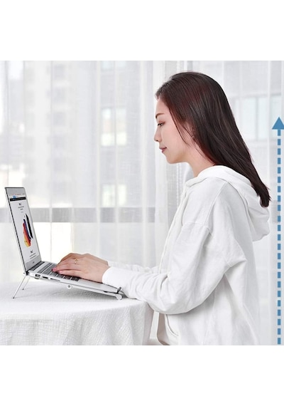 Ayarlanabilir Yüksek Kalite Metal Laptop Dizüstü Stand, Katlanabilir Taşınabilir Laptop, Tablet Telefon Yükseltici Standı Tutucusu, İpad Uyumlu, Macbook Uyumlu