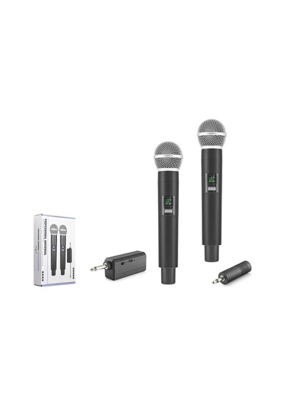 Uhf Kablosuz 2 Mikrofonlu Set 6.35 Mm Siyah Hdx2802 Evimdeyokyok
