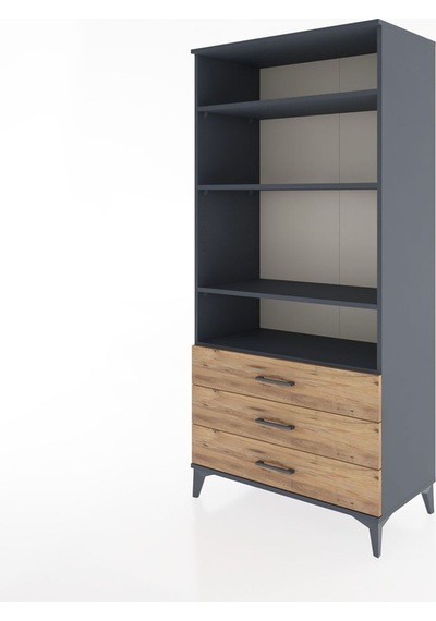 Hyperion Dolap Tek Raflı 7 Çekmeceli 88x44x182 Antrasit-çam Antrasit Hyperion Dolap Tek Raflı 7 Çekmeceli 88x44x182 Antrasit-çam Antrasit