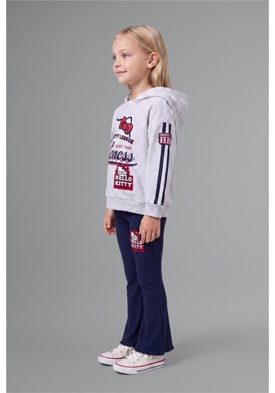 Defacto Kız Bebek Hello Kitty 2li Takım Kapüşonlu Sweatshirt Tayt G6834a525wngr85 Gri-gr85