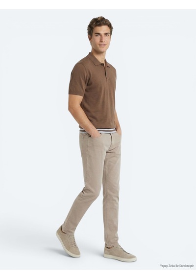 Kip Kahverengi Düz %100 Pamuk T-shirt "locale":"tr","value":"kahverengi" , "locale":"en","value":"brown"
