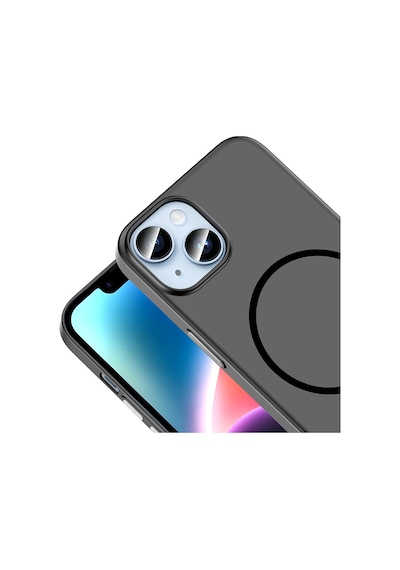 Apple iPhone Uyumlu 13 Kılıf M-safe Şarj Özellikli Zore Lora Pc Kapak - Siyah